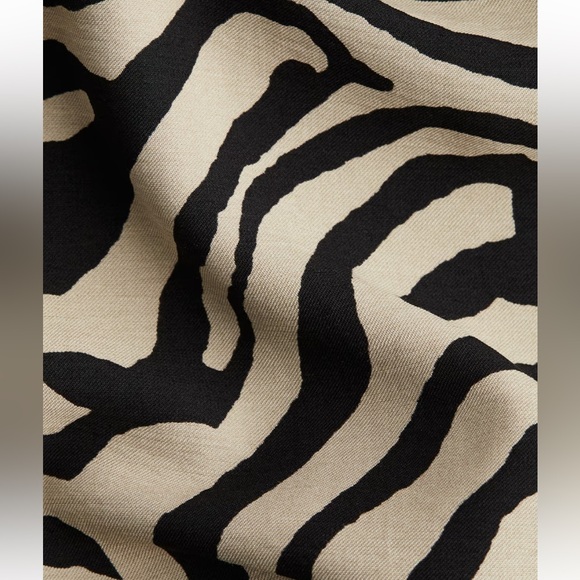 🦓 H&M Zebra Print Wide-Leg Twill Pants NWT Size 6 - Picture 5 of 6